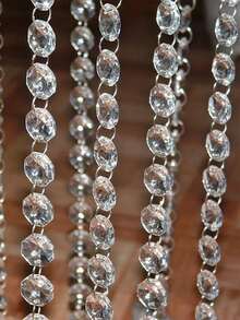 1pc 39-Inch Crystal Acrylic Gemstone Beaded Wreath, Great For Door, Window, Curtain, Chandelier And Home Decor, Wedding Decor, Holiday Theme Party And Birthday Decor, Disco Music Themed Party As Christmas Ball Ornament Decor, Clubs, Wedding And Dance Music Festivals, Home Decor, Disco Ball Tree Decor, Halloween, Halloween Decoration - Multicolor - View 5