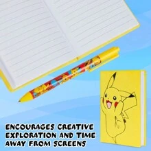 pokemon Notebook Pen Set Anime Stationery Supplies Diary Pikachu Charizard Homework School - Multicolor - View 4