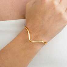 Adjustable Geometric Gold Bracelet 18K Gold Plated - D France Semijóias - 金色 - 查看 1