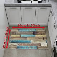 1 件装浅色木纹印花地垫，柔软厚实厨房垫，防滑防油地毯，防水门垫，吸水地毯，适用于厨房、客厅、洗衣房、浴室，多种尺寸可选，家居装饰 - 彩色 - 查看 15