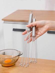 1 件不锈钢球搅拌器，金属丝打蛋器手动搅拌器搅拌器套装厨房搅拌器，打蛋器厨房搅拌工具和卫生搅拌烹饪工具玻璃珠设计烘焙用具，不锈钢搅拌器，适用于混合配料和酱汁，厨房烹饪，搅拌，搅拌，搅拌 - 銀色 - 查看 6