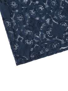 Women's Stand Collar Lace Splice Hollow Out Long Sleeve Elegant Blouse