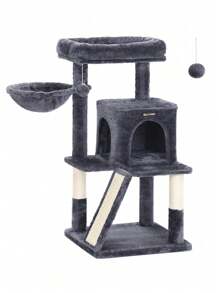 Feandrea Cat Tree, Cat Tower, Widened Perch For Large Cats, Grey - 深灰色 - 查看 8