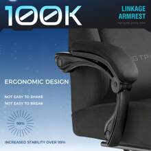 Fabric Gaming Chair, Ergonomic Computer Chair With Footrest And Lumbar Support Height Adjustable Home Office Chair - Black - View 8