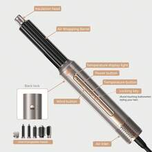 UKLISS Máy Sấy Tóc Đa Năng Lược Duỗi Uốn Tóc 4 Trong 1 Dụng Cụ Tạo Kiểu Tóc - Phích cắm loại C của EU (220-240V) - Xem 2