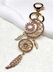Dream Catcher Shiny Crystal Key Chain, Women Rhinestone Sparkling Key Holder, Dream Catcher Key Chain Charm For Car Bag Car Accessories Bag Charm School Cute Goth Y2k Bag Accessories Lanyards With Id Holder Car Accessories Bag Charms - Gold - View 13