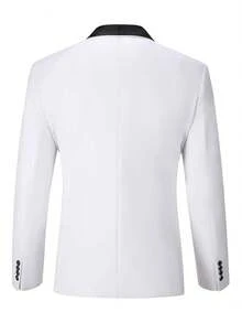 3 Piece Men's Suits One Button Slim Fit Mens Suit Double Breasted Fall Winter Gift Clothes Suits For Men Prom Bussiness Wedding Party Suit White Size XS-XXXL Blazer Vest Pants - 白色 - 查看 2