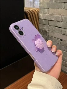 可爱 3D 发光玳瑁果冻闪光手机壳适用于 iPhone 16 15 14 13 12 11 Pro Max 16 Plus 闪亮防震保护套 - 紫色 - 查看 4