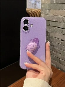 可爱 3D 发光玳瑁果冻闪光手机壳适用于 iPhone 16 15 14 13 12 11 Pro Max 16 Plus 闪亮防震保护套 - 紫色 - 查看 2
