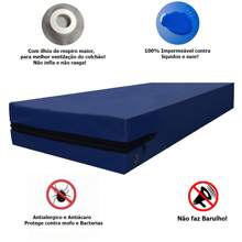 Double Hospital Mattress Cover With Waterproof Zipper 190X140X30 - Xanh đậm - Xem 4