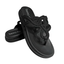 Beira Rio Original Comfortable Women's Sandal Papete New Release Unmissable Offer - 黑色 - 查看 5
