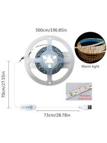 1pc/1m/2m/5m Adjustable Brightness Dual Color Temperature Self-Adhesive LED Light Strip, Multi-Functional Home Use For Wardrobe, Cabinet, Stairs, Indoor Decoration, Smart Light Rope, Bedroom, Living Room Ambient Lighting
