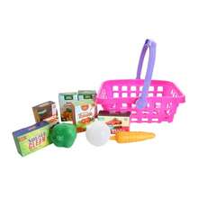 Mini Supermarket Basket With Vegetables And Industrialized Products Educational Toy - 淺粉色 - 查看 3