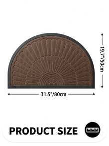 DAJIANG 1 tấm thảm cao su Polypropylene, hình bán nguyệt, sọc phong cách hiện đại cổ điển, dụng cụ cạo, cửa không chặn, dễ vệ sinh, thích hợp cho lối vào ngoài trời và trong nhà, trang trí phòng tắm, thảm trải sàn, thảm trải sàn ngoài trời, thảm chùi chân, trang trí mùa thu, phụ kiện phòng tắm, trang trí lối vào trường học - màu nâu - Xem 3