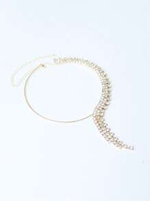 1 pieza Collar de lujo de cristal de rhinestone elegante, adecuado para accesorios de vestidos de novia, joyería de lujo para mujeres - Multicolor - Ver 9