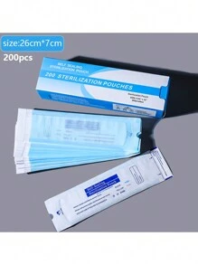 Paquete de 200 bolsas de esterilización autosellantes para herramientas de manicura, kits de eliminación y limado de uñas, bolsas de almacenamiento de instrumentos resistentes a altas temperaturas, suministros para uñas, herramientas para uñas, herramientas de arte para uñas, de vuelta a la escuela, uñas, herramientas para uñas postizas, herramientas de manicura y pedicura - Azul - Ver 15