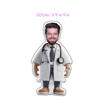 Personalized Customized Photo Pillow, Fun Doctor Style, Personalized , Multiple Sizes, Polyester Material, Soft And Comfortable, Suitable For Christmas And , Double-Sided Printing