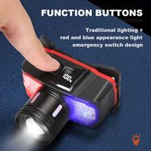 1 Đèn pha LED đa năng có thể xoay zoom thích hợp cho cắm trại ngoài trời và đèn pha câu cá - màu đen - Xem 5