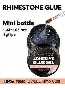 8g/20g 美甲水钻胶水凝胶非液体透明美甲宝石胶水凝胶可擦拭超强粘合美甲胶水凝胶用于指甲装饰 3D 宝石饰品花朵（需要美甲灯）