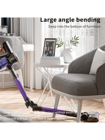 TEXOUS Piece Cordless Stofzuiger Cleaner 250W 22000Pa Cell Battery, 40min Working Time, 2.6KG Lightweight, Layer Filtration System, 0.7L Dust Bin, Gears Suction, Data Display, Folding Extension Tube, In Accessories, Low Voice, Portable held Stick Home Carpets Vloer Desktop Curtain Corner Pet Hair view 3