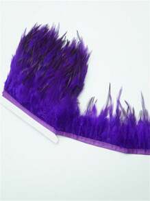 1米长野鸡羽毛带饰流苏羽毛衣服白色丝带流苏缝纫饰边婚礼装饰 - 彩色 - 查看 22