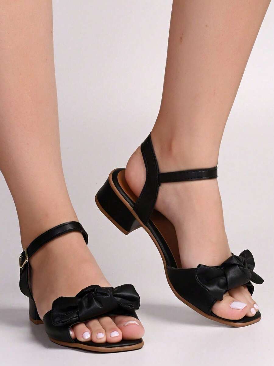 Women's Flat Sandals With Heels And Bow At Back - MR08-629 - 34 To 40 Rev Shoes MG - màu đen - Xem 1