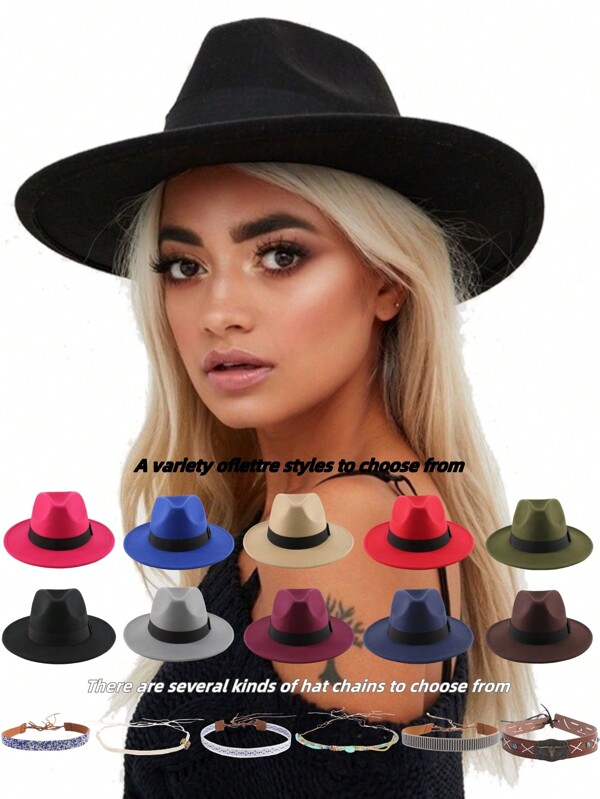 1 peça de chapéu feminino de feltro de lã macia de alta qualidade em formato de coração, decoração de cinto de corrente variada e elegante, adequado para chapéu, fedora, chapéu de palha, chapéu de casamento nupcial, chapéu de festa de aniversário, unissex versátil