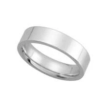 The Black Bow 5mm Flat Comfort Fit Wedding Band In Platinum