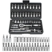 46pcs Car Repair Socket Set Tools Kit With Ratchet Wrench Screwdriver, Fast Auto Maintenance - Multicolor - View 8