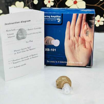 Audífono En El Estilo De In-ear, Amplificador Electrónicopara El Oído Con 2 Baterías De Botón, Amplificador De Voz Para Mayores Con 3 Tapones Para Los Oídos (grande / Medio / Pequeño) Y Volumen Ajustable Para Personas Con Discapacidad Auditiva