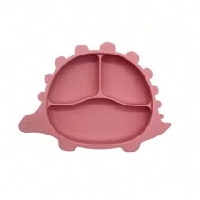 Dinosaur Shaped Plate With Suction Cup, Feeding Tableware For Infants & Toddlers
