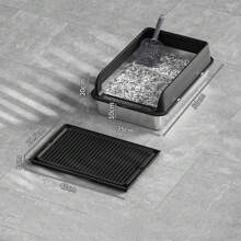 Große Katzentoilette mit Deckel, extra große Katzentoilette für große Katzen, XL Streuschale mit hohen seitlichen Wänden, nicht klebrig, auslaufsicher, einfach zu reinigen