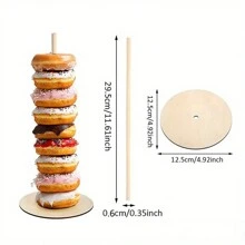 Soporte de madera para exhibir donas - Portador versátil de postres para fiestas y eventos, decoración del hogar elegante, decoraciones para baby shower, familia y regalos