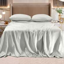 Mocassi Fine 4-Piece Silky Satin Sheet Set, Bright Shades