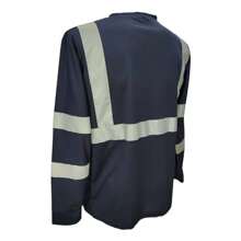 Playera Dry Fit Con Reflejantes Amr - Azul Marino - Ver 4