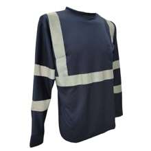 Playera Dry Fit Con Reflejantes Amr - Azul Marino - Ver 1