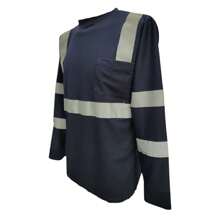 Playera Dry Fit Con Reflejantes Amr - Azul Marino - Ver 3