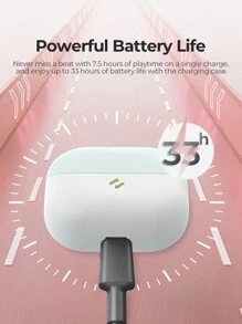 havit LIFE 01T 粉色无线耳机，入耳式/半入耳式耳机，ENC 降噪，触控 HiFi 立体声耳机，带麦克风，兼容 iPhone/三星/华为/小米 - 粉色 - 查看 5