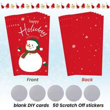 Christmas Scratch Off Cards Stickers Christmas Party Games Vouchers Festive Raffle Tickets Holiday Business Prize Drawings For Ki Ds Adults Families Events Groups - Multicolor - View 5