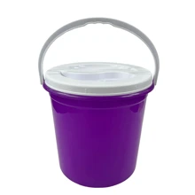Bote Cubeta De Plástico 10L Con Tapa Y Asa: Almacenaje Seguro - Morado - Ver 1