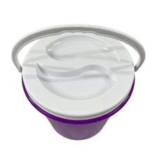Bote Cubeta De Plástico 10L Con Tapa Y Asa: Almacenaje Seguro - Morado - Ver 2