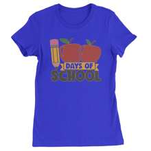 100 Days Of School Apple Pencil  Womens T-Shirt - 希瑟灰色 - 查看 9