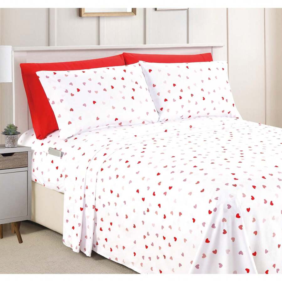 Mocassi 6-Piece Floral And Stripe Pattern Sheet Set - Soft As A Hotel Premium Quality Bedding - Valentina - View 1