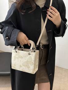 女士时尚简约大容量手提包，夏季 - 米色 - 查看 2