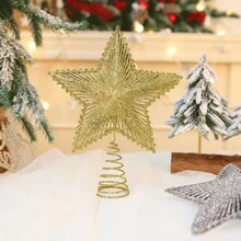 1pc Hollow Out Radiant 3D Star Tree Topper, Decoration Best Gifts Birthday Home Decor Christmas Decorations Room Decor Christmas - Multicolor - View 7