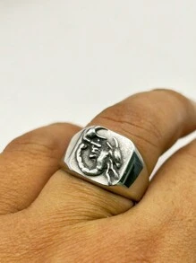 Small Scorpion Ring For Men In Gold And Silver Stainless Steel - 銀色 - 查看 2