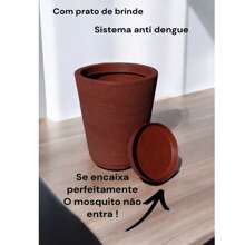 Polyethylene Striped Column Plant Pot Does Not Lose Color Modern Design Garden Or Indoor - Rust Brown - View 2