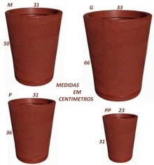 Polyethylene Striped Column Plant Pot Does Not Lose Color Modern Design Garden Or Indoor - Rust Brown - View 3