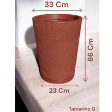 Polyethylene Striped Column Plant Pot Does Not Lose Color Modern Design Garden Or Indoor - Rust Brown - View 4