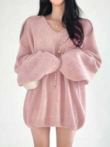 女士休闲宽松舒适长袖毛衣，秋冬